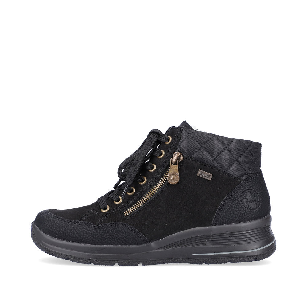 Rieker Synthetic Leather Women's Short L7701 Ankle Boots - Black 7txAQVzD