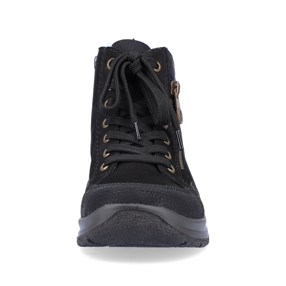 Rieker Synthetic Leather Women's Short L7701 Ankle Boots - Black 7txAQVzD