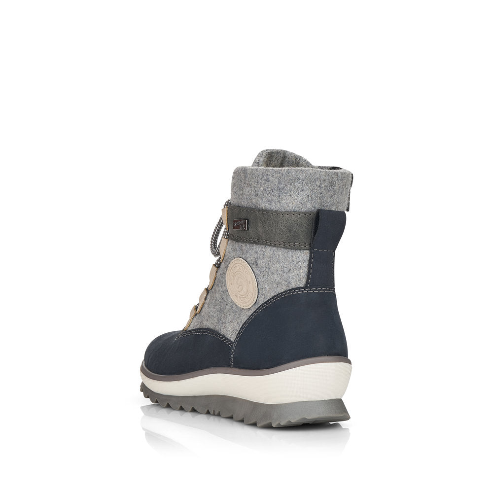 Remonte Synthetic Leather Women's Mid Height R8481 Ankle Boots - Grey Combination txhdmbVU