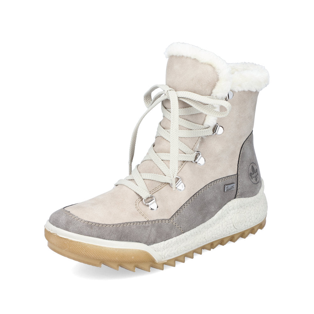 Rieker Synthetic Leather Women's Short Y4744 Ankle Boots - Beige