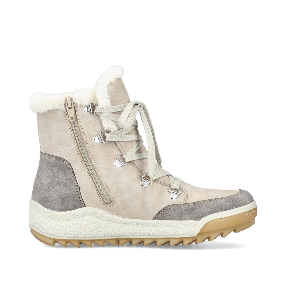 Rieker Synthetic Leather Women's Short Y4744 Ankle Boots - Beige ie0xusHp