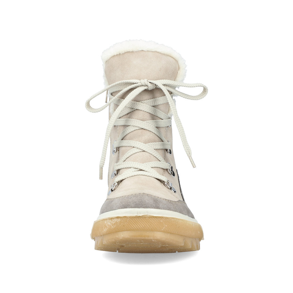Rieker Synthetic Leather Women's Short Y4744 Ankle Boots - Beige ie0xusHp