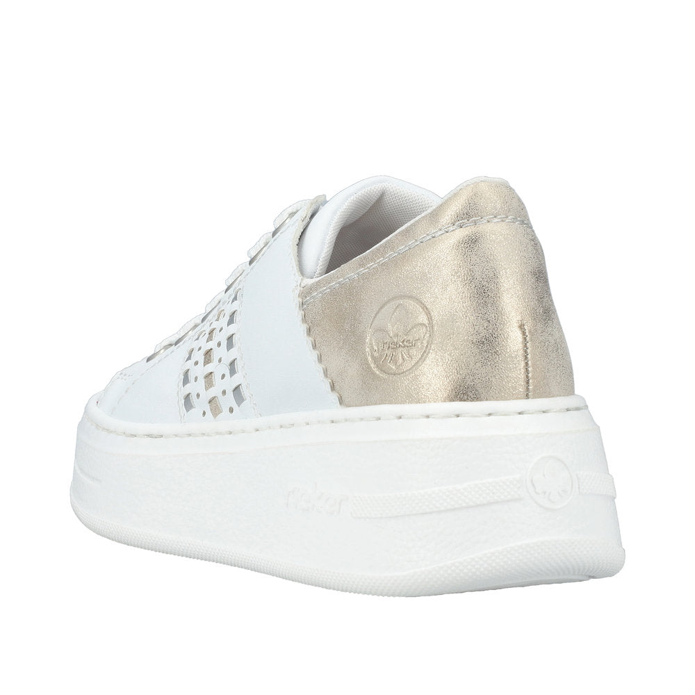 Rieker Women's Style N5440 Athletic Lace-Up - White uGdfzU2T