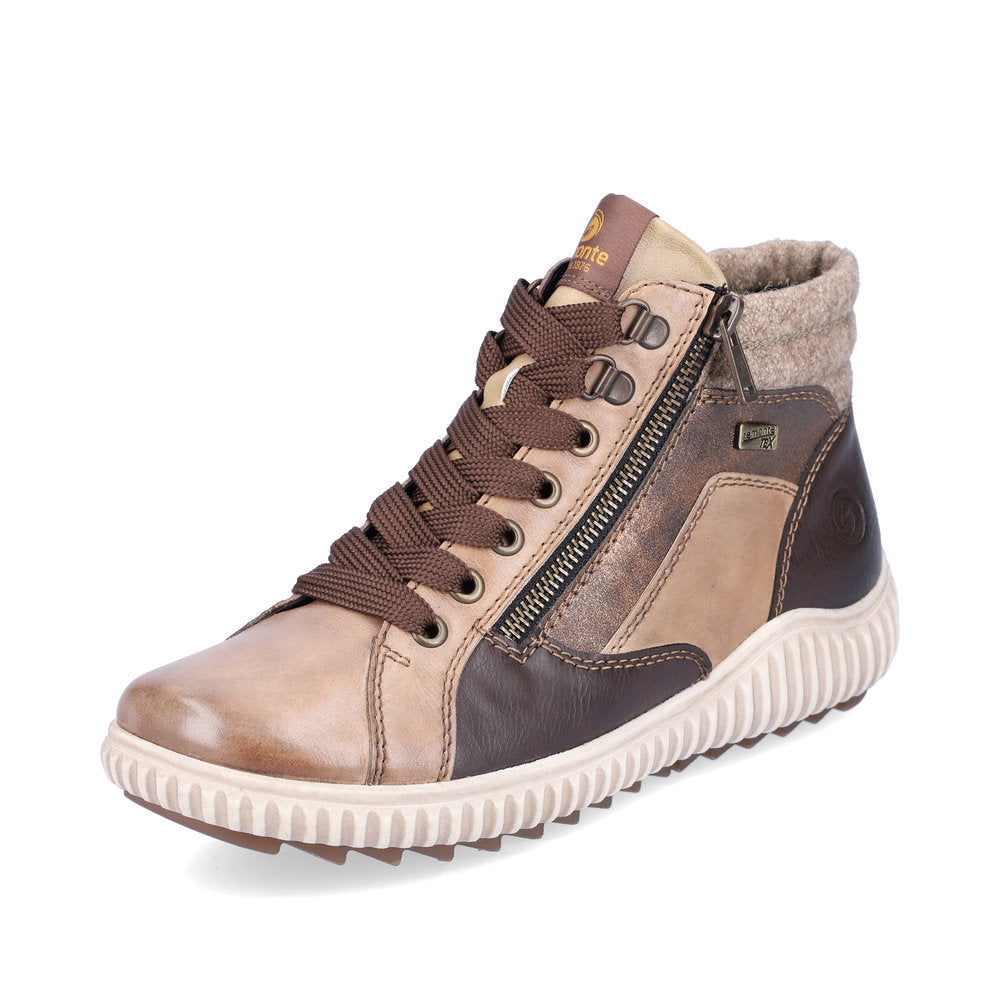 Remonte Leather Women's Mid Height R8271 Ankle Boots - Brown Combination