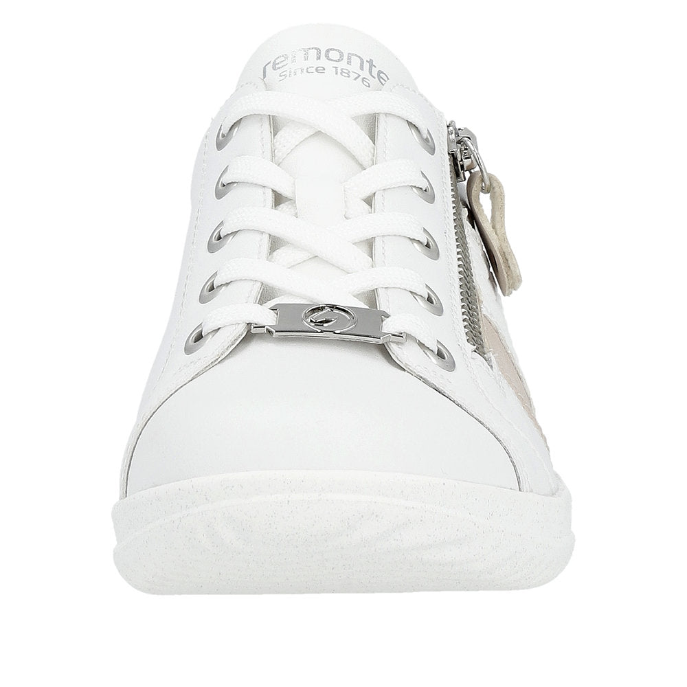 Remonte Women's Style D1E00 Athletic Lace-Up With Zip - White Combination vbSLAlSJ