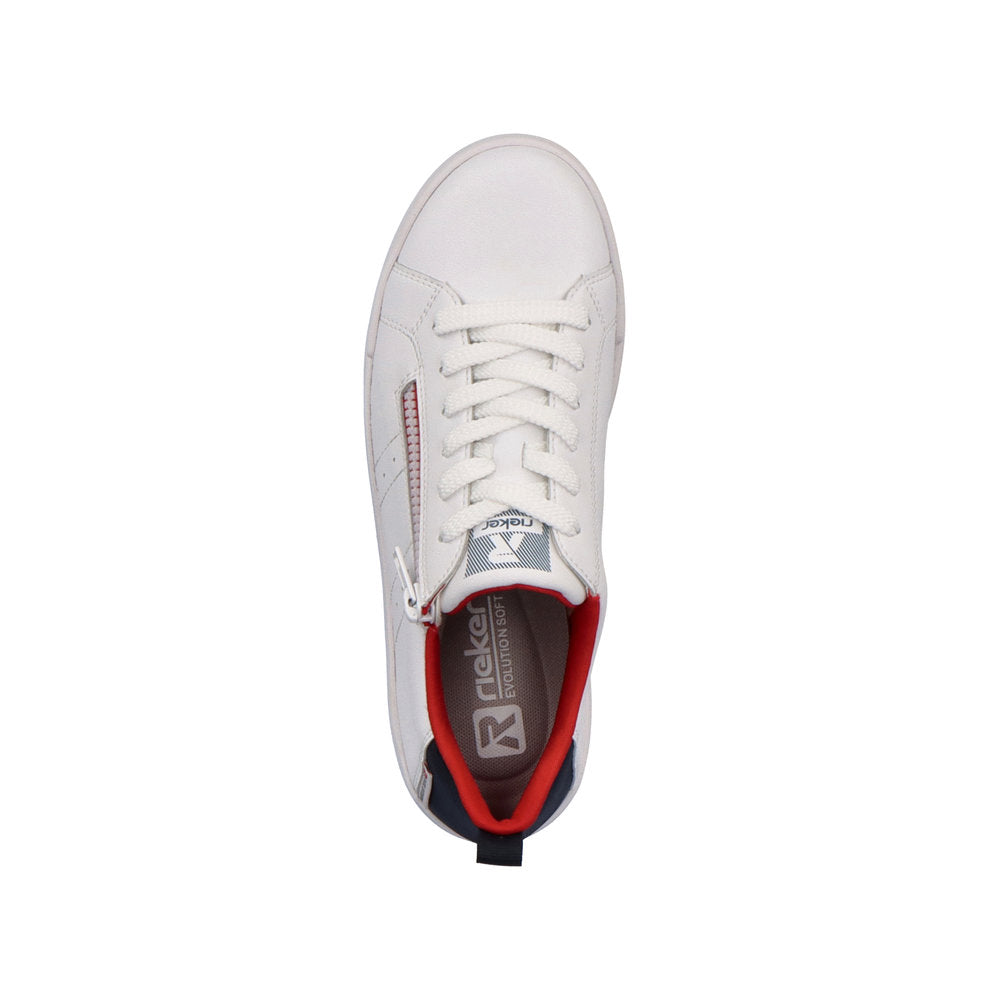 Rieker Evolution Women's Style 41906 Athletic Lace-Up With Zip - White 3hSYhICy
