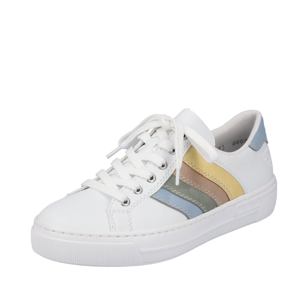 Rieker Women's Style L8802 Athletic Lace-Up - White Combination