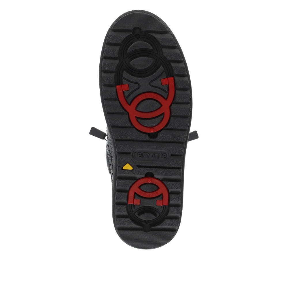 Remonte Leather Women's Mid Height D0U71 Mid-Height Bootsflip Grip - Black d7ZLds7d