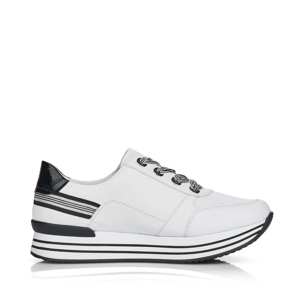 Remonte Women's Style D1312 Casual Lace-Up With Zip - White Combination SYjdDZP7