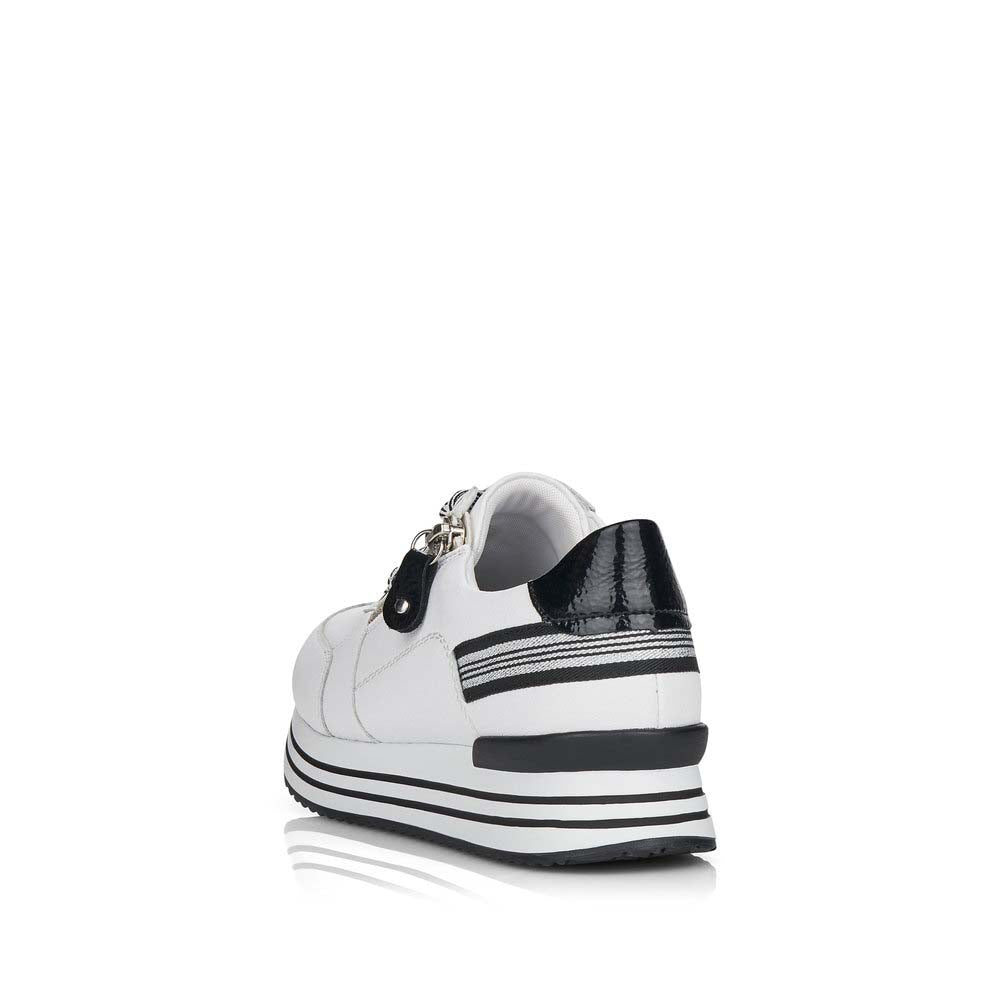 Remonte Women's Style D1312 Casual Lace-Up With Zip - White Combination SYjdDZP7