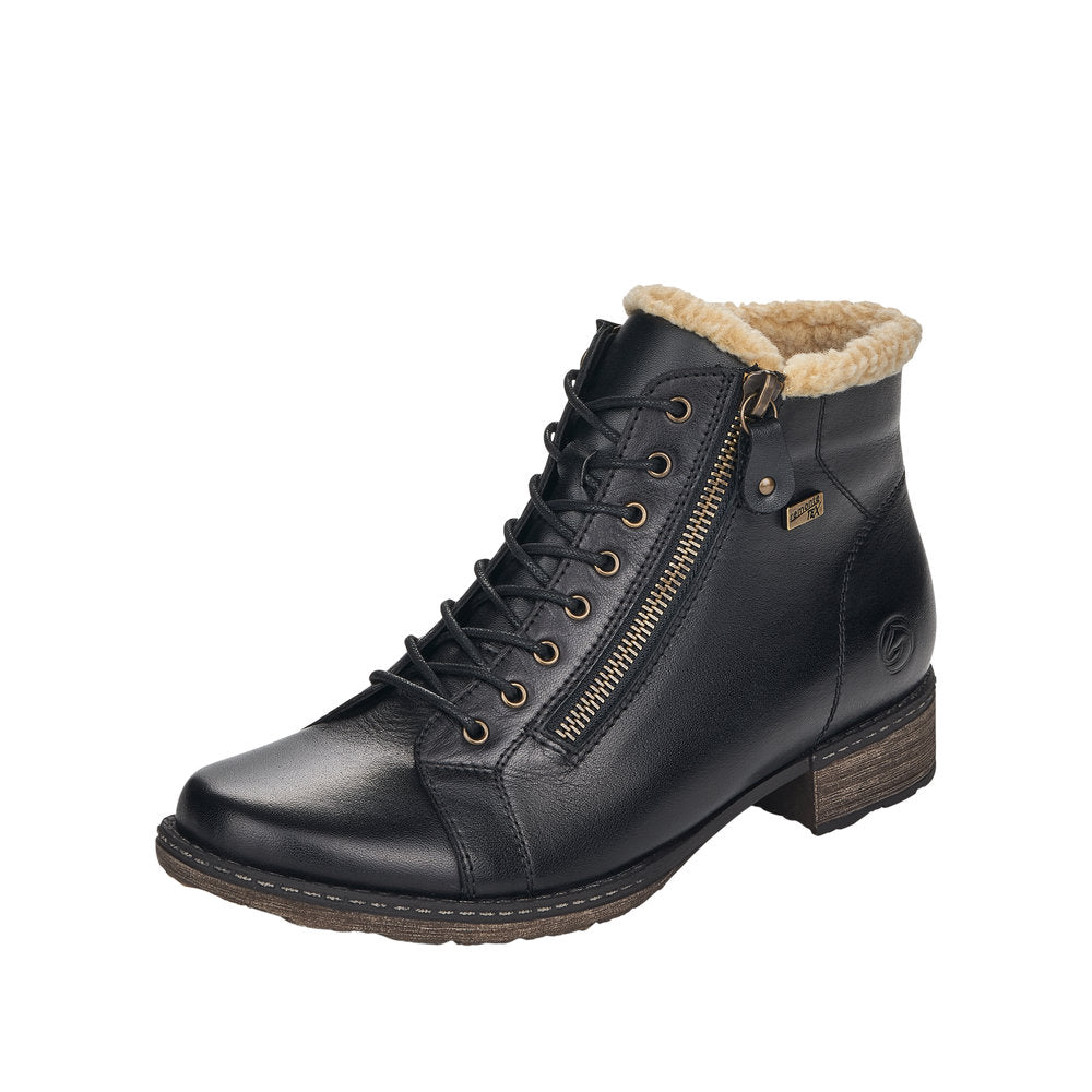 Remonte Leather Women's Mid Height D4372-01 Mid-Height Boots - Black Combination