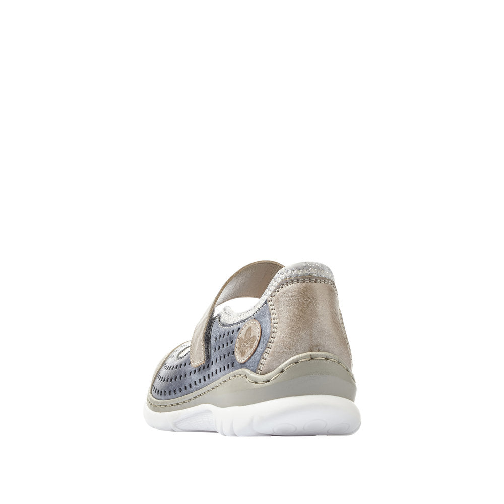 Rieker Women's Style L32B5 Casual Ballerina With Strap - Blue Combination u5I8hWWL
