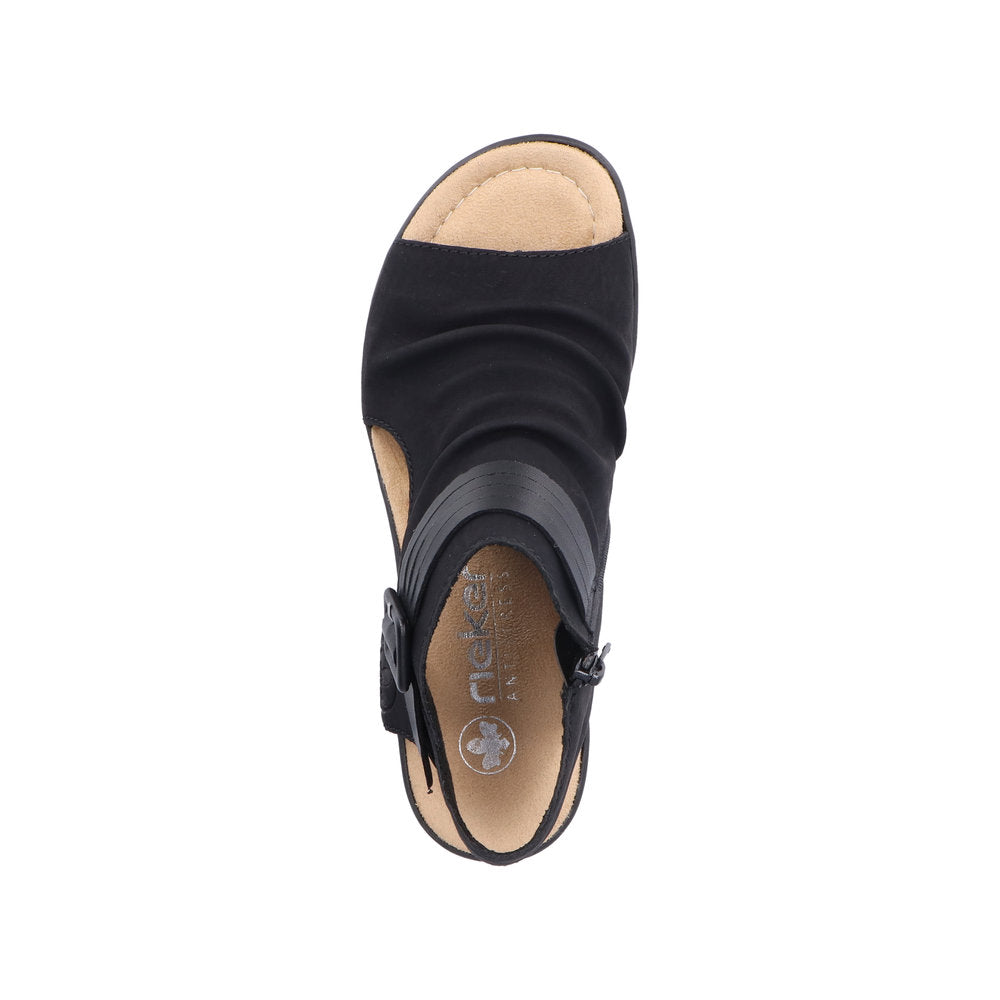 Rieker Women's Style 68191 Dress Sandal Boot - Black qVW9nMpa