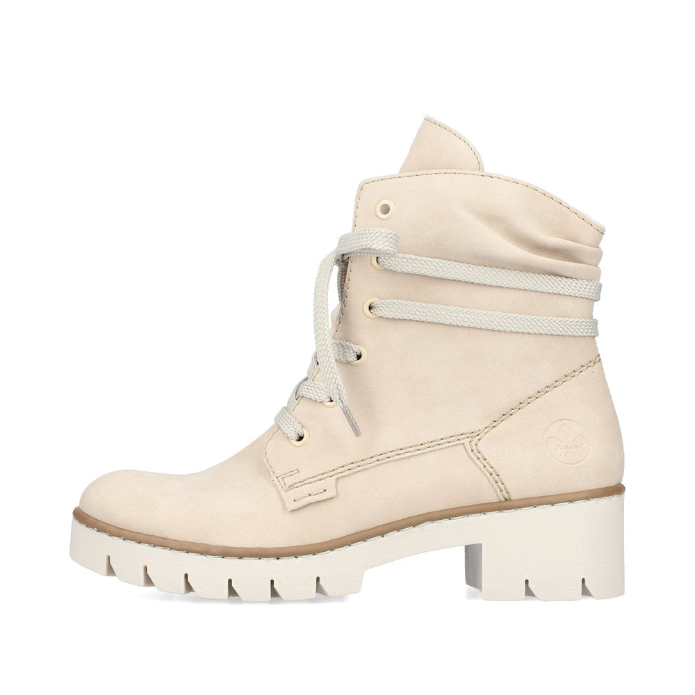 Rieker Synthetic Leather Women's Short X5717 Ankle Boots - Beige r2fMLGPV