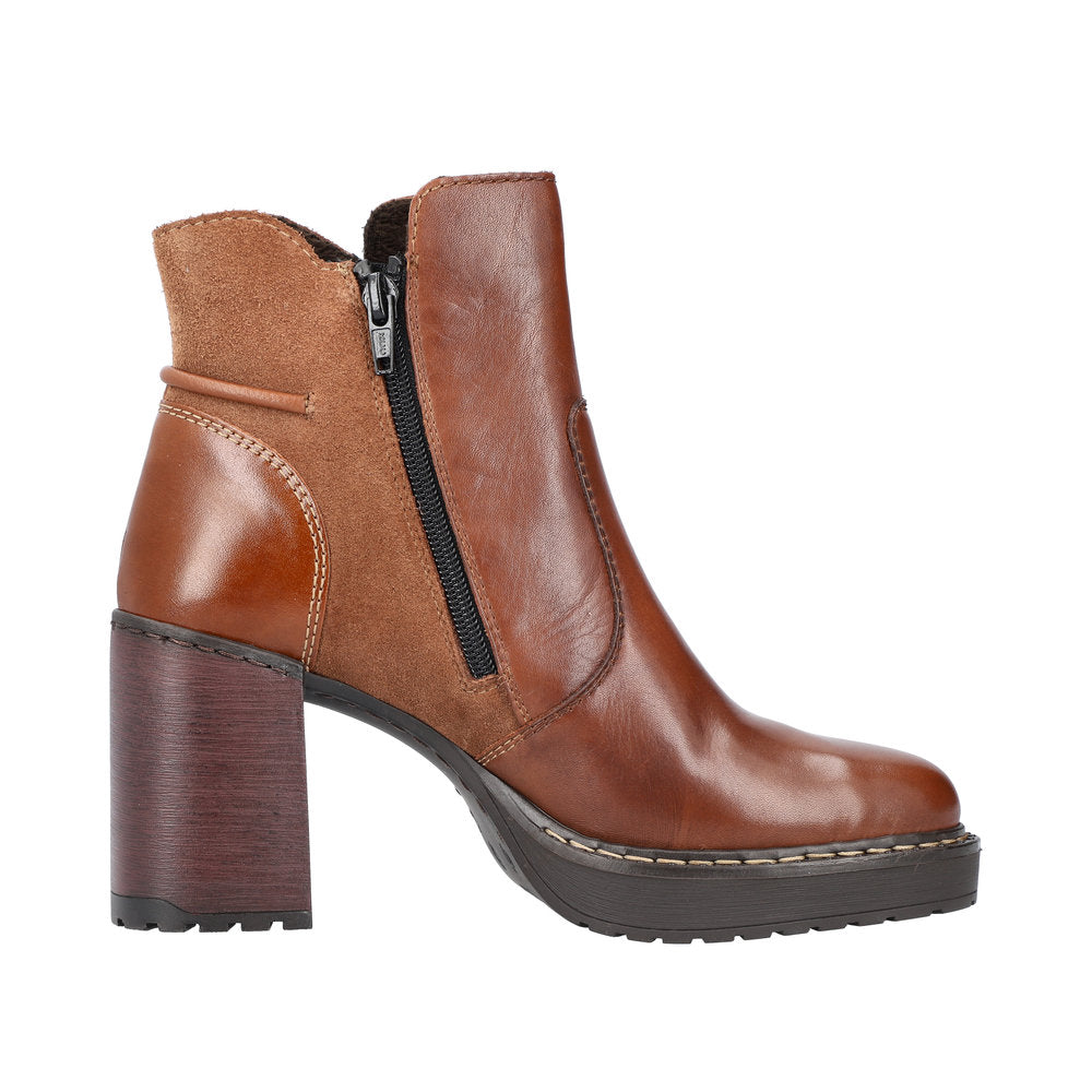 Rieker Leather Women's Short Y4157 Ankle Boots - Brown HW9HNpPe