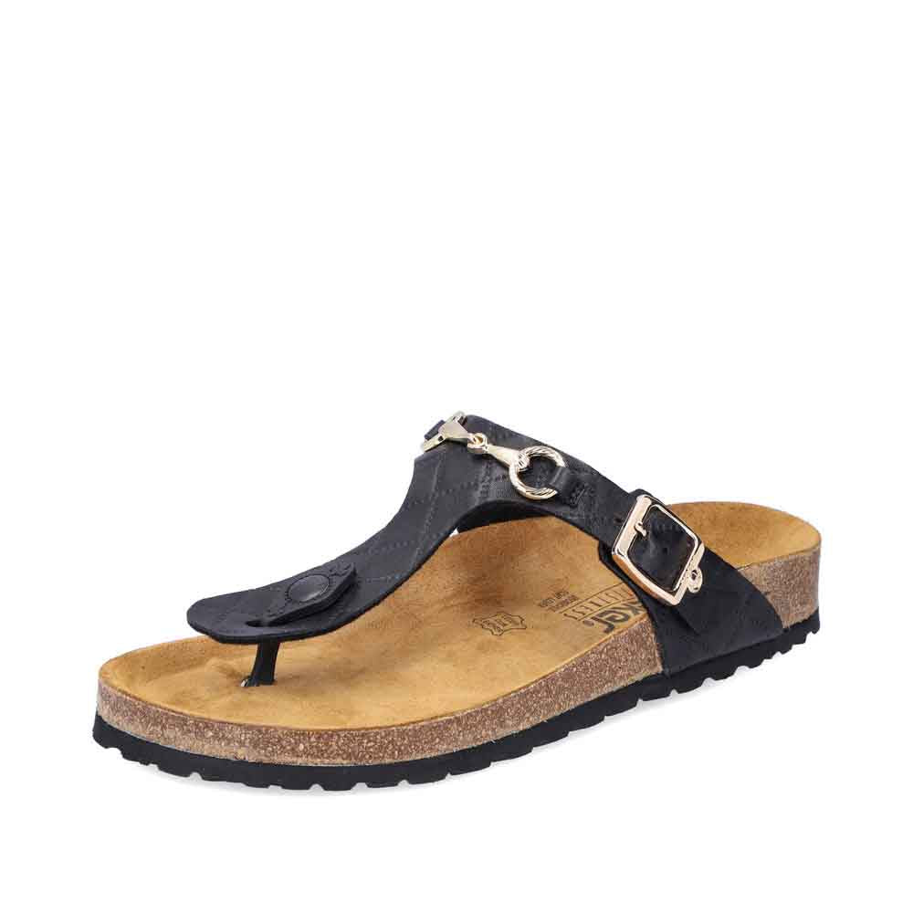 Rieker Women's Style V8390 Casual Flip Flop - Black