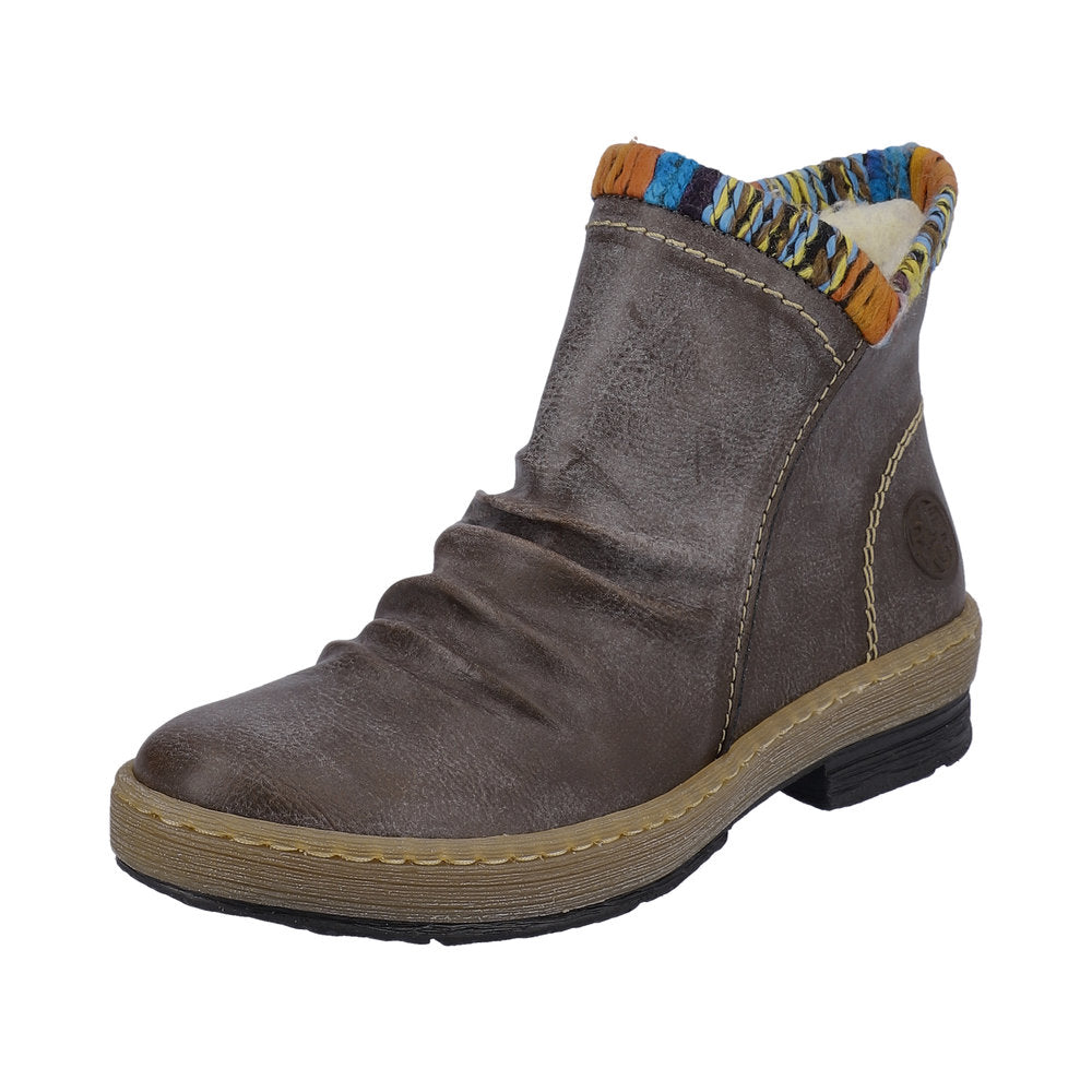 Rieker Synthetic Material Women's Short Z6755 Ankle Boots - Brown