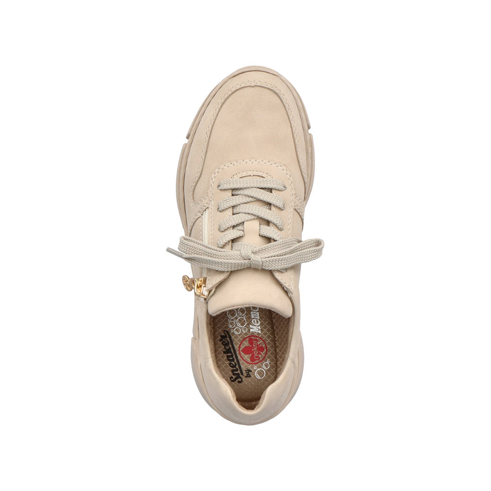 Rieker Women's Style M0131 Athletic Lace-Up With Zip - Beige TIGfnd8g