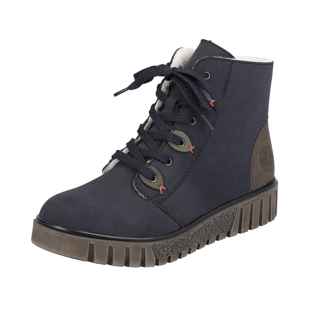 Rieker Synthetic Material Women's Short Y3401 Ankle Boots - Blue