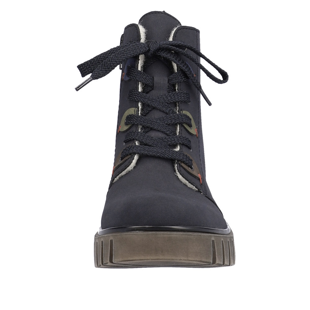Rieker Synthetic Material Women's Short Y3401 Ankle Boots - Blue pRRFIoqQ