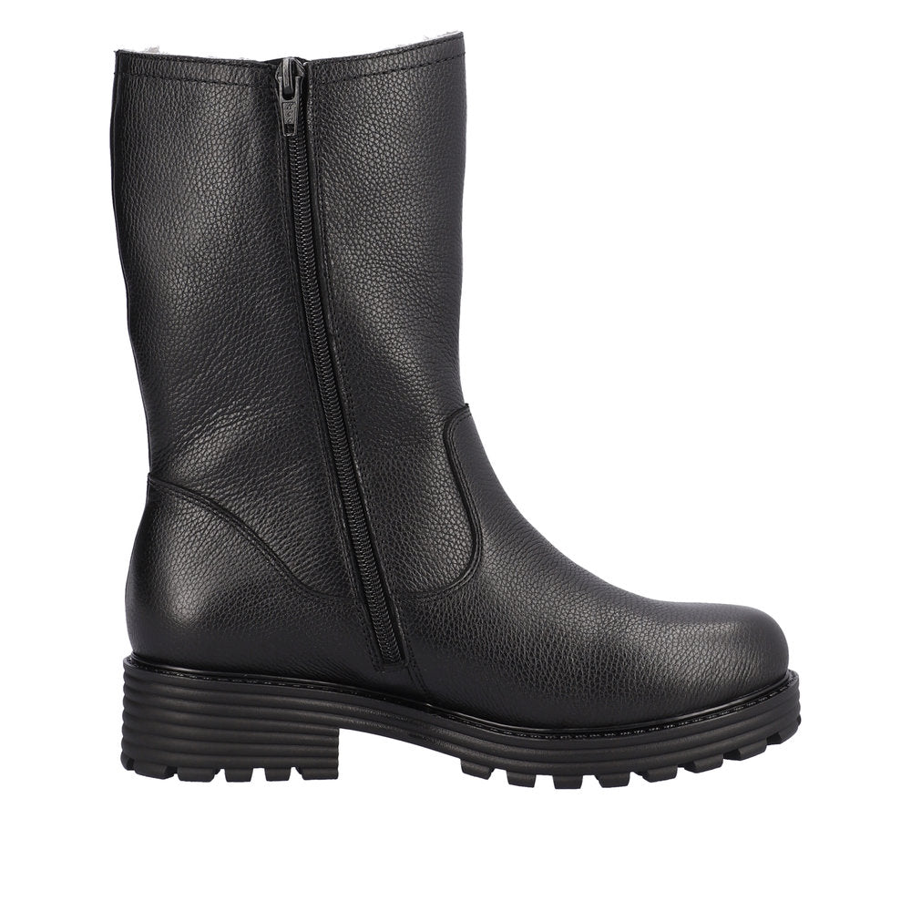 Remonte Leather Women's Mid Height D0W76 Mid-Height Boots - Black 0YueTcsp