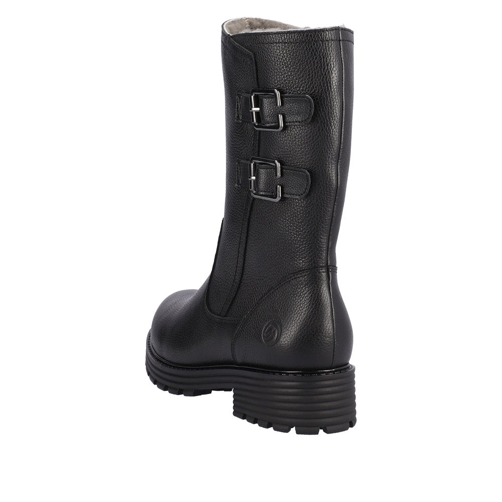 Remonte Leather Women's Mid Height D0W76 Mid-Height Boots - Black 0YueTcsp