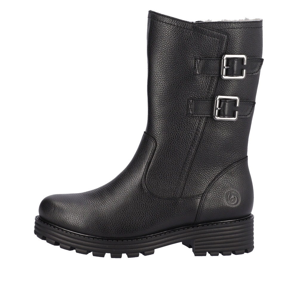 Remonte Leather Women's Mid Height D0W76 Mid-Height Boots - Black 0YueTcsp