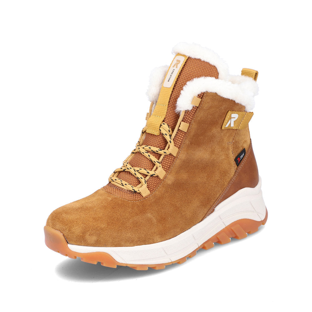 Rieker Evolution Suede Leather Women's Short W0060 Ankle Boots - Brown