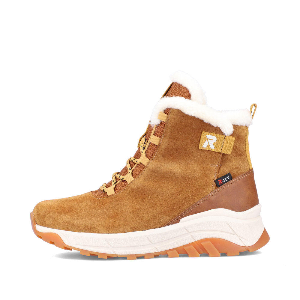 Rieker Evolution Suede Leather Women's Short W0060 Ankle Boots - Brown XGwgoaav