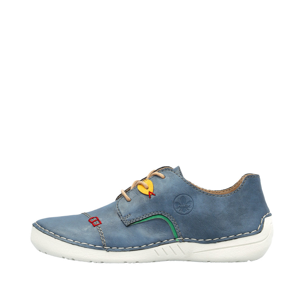 Rieker Women's Style 52528 Casual Lace-Up - Blue 8azkQGJS