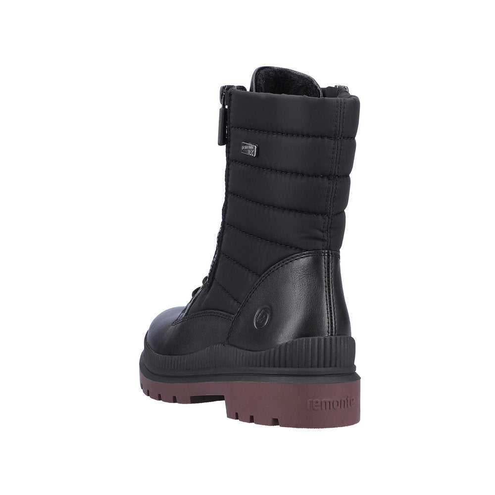 Remonte Leather Women's Mid Height D0C76 Mid-Height Bootsfiber Grip - Black 8ATm5Z2Q