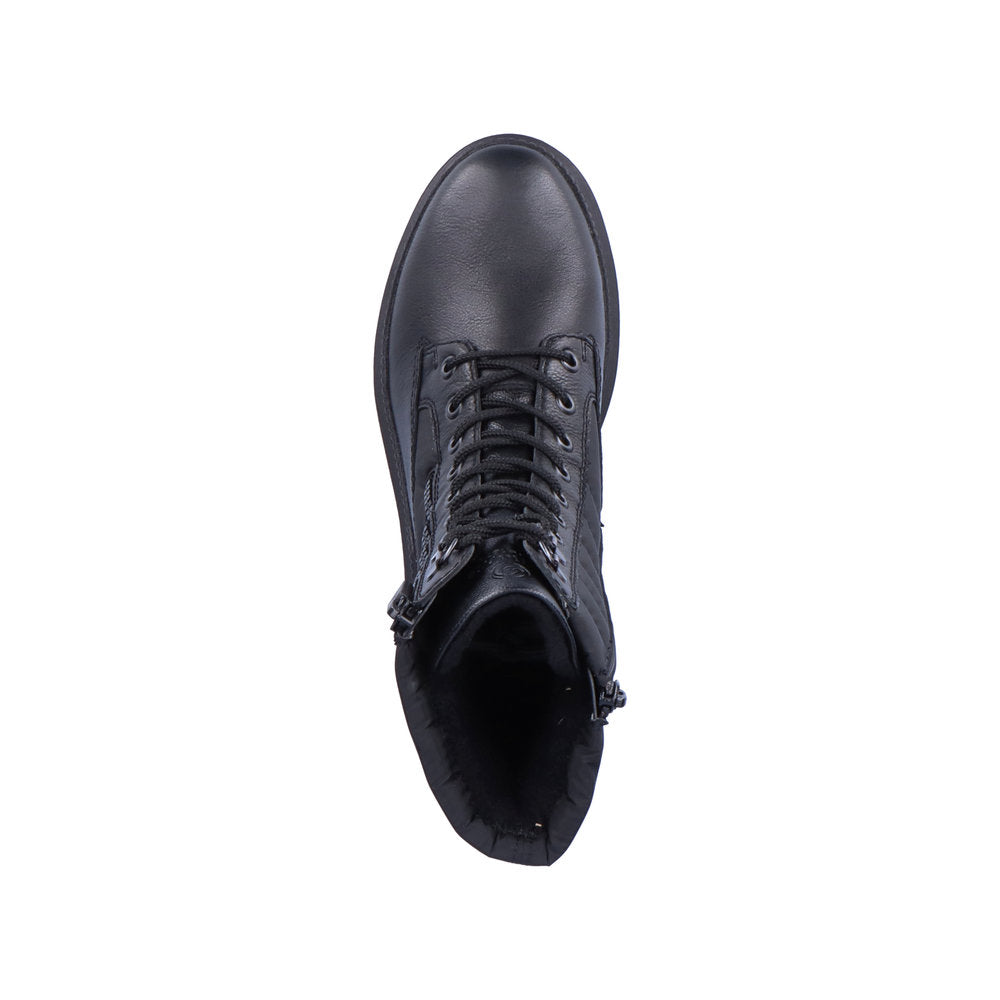 Remonte Leather Women's Mid Height D0C76 Mid-Height Bootsfiber Grip - Black 8ATm5Z2Q