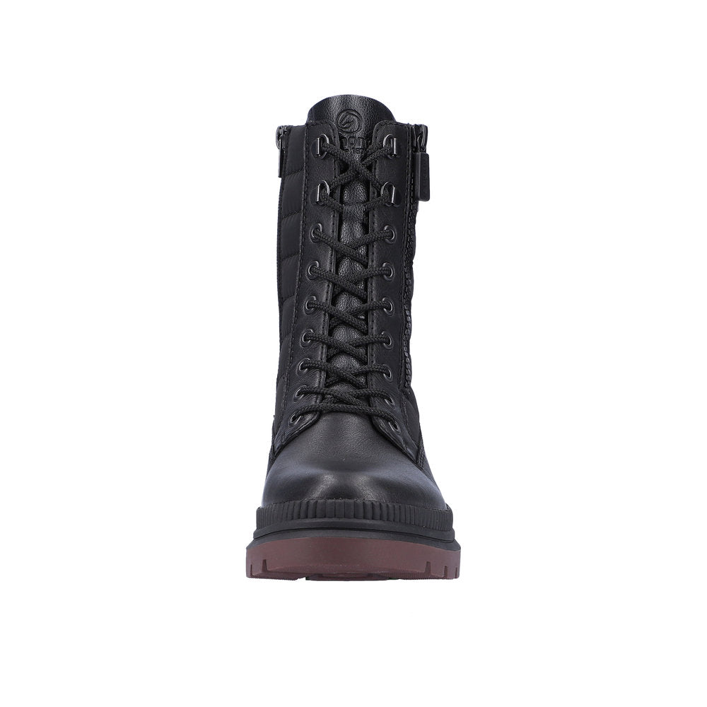 Remonte Leather Women's Mid Height D0C76 Mid-Height Bootsfiber Grip - Black 8ATm5Z2Q
