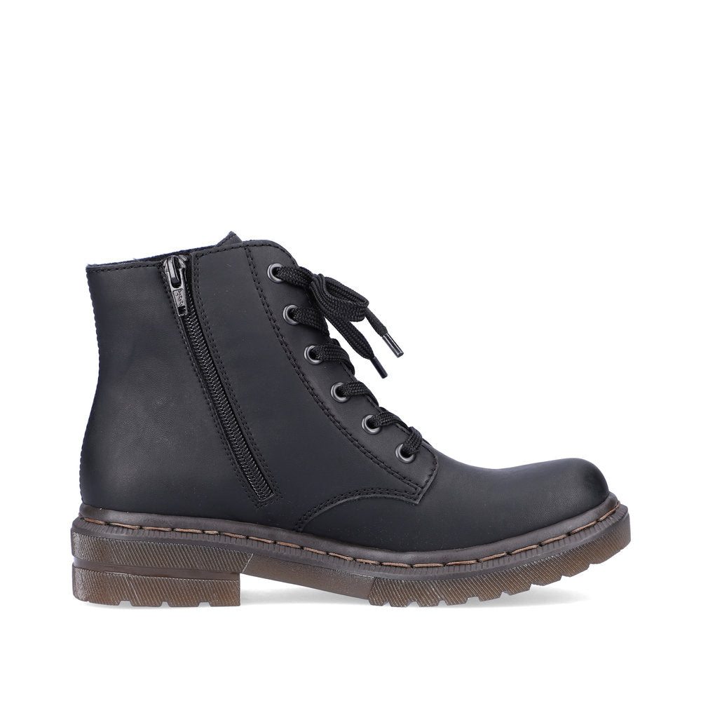 Rieker Synthetic Leather Women's Short 78240 Ankle Boots - Black WaDSyA7k