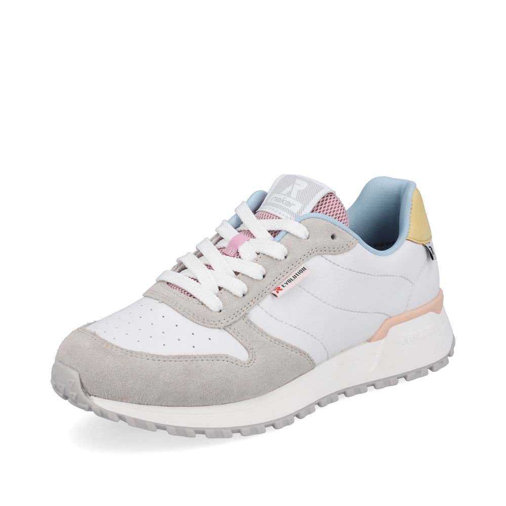 Rieker Evolution Women's Style W0600 Athletic Lace-Up - White Combination