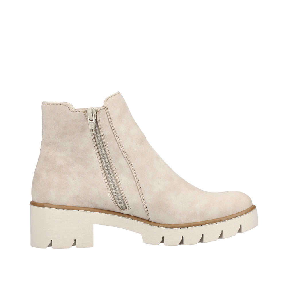 Rieker Synthetic Material Women's Short X5772 Ankle Boots - Beige 5KaCUZHc