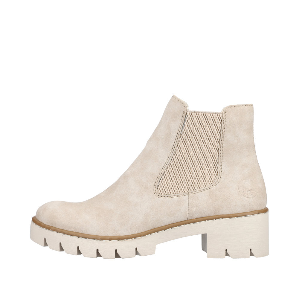 Rieker Synthetic Material Women's Short X5772 Ankle Boots - Beige 5KaCUZHc