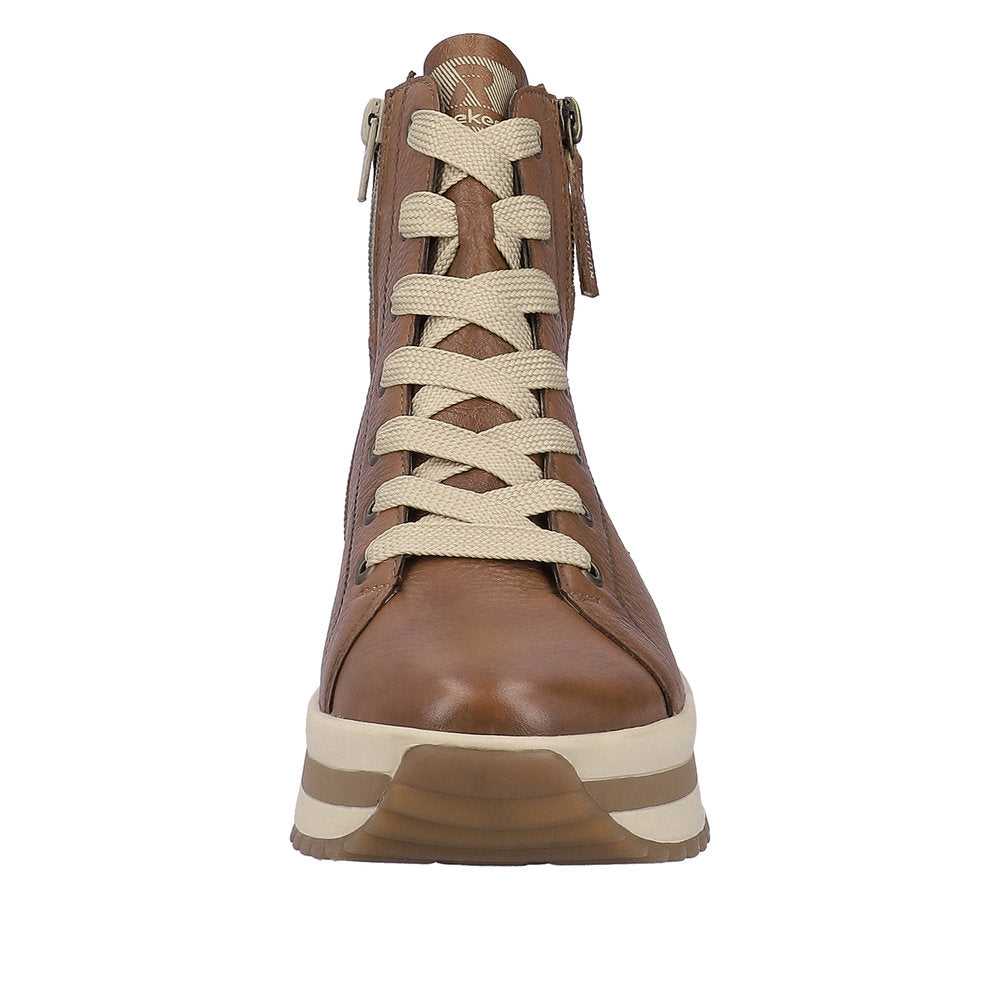 Rieker Evolution Leather Women's Mid Height W0962 Mid-Height Boots - Brown VgYQEwb2