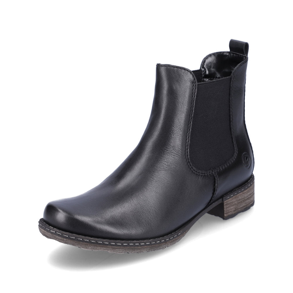 Remonte Leather Women's Mid Height D4375 Ankle Boots - Black