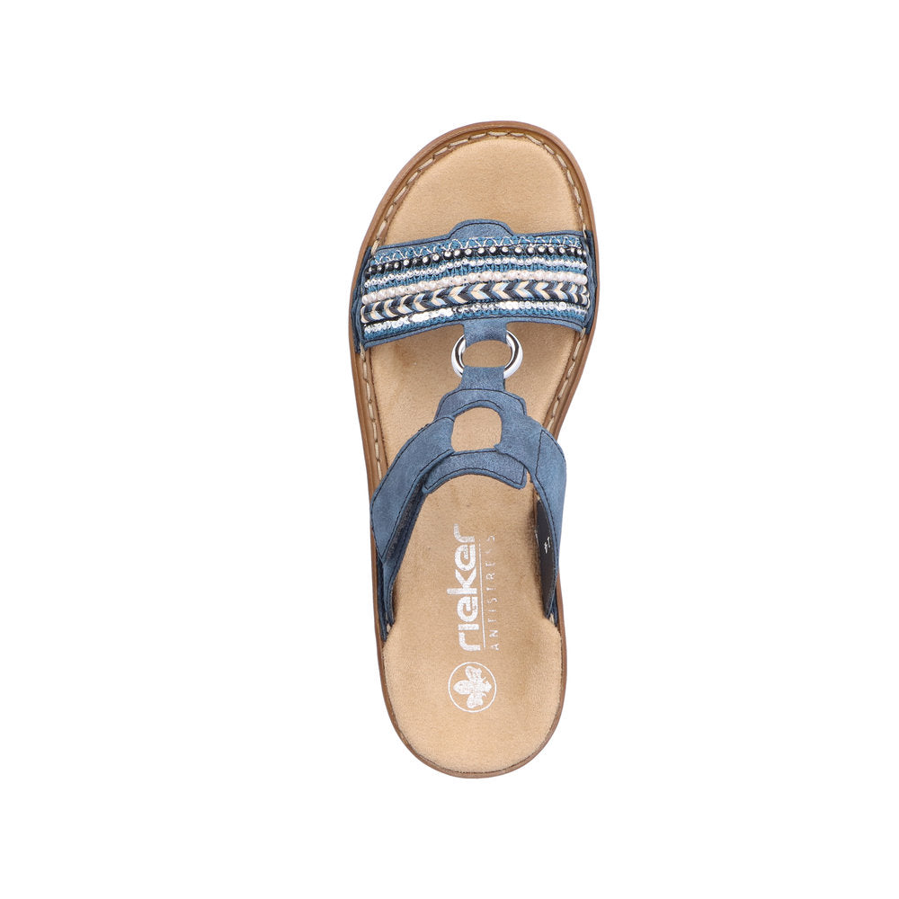 Rieker Women's Style 628M6 Casual Mule - Blue 1AjnFa2Q