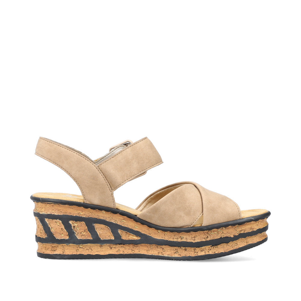Rieker Women's Style 68163 Dress Sandal - Beige FDMcvl8H