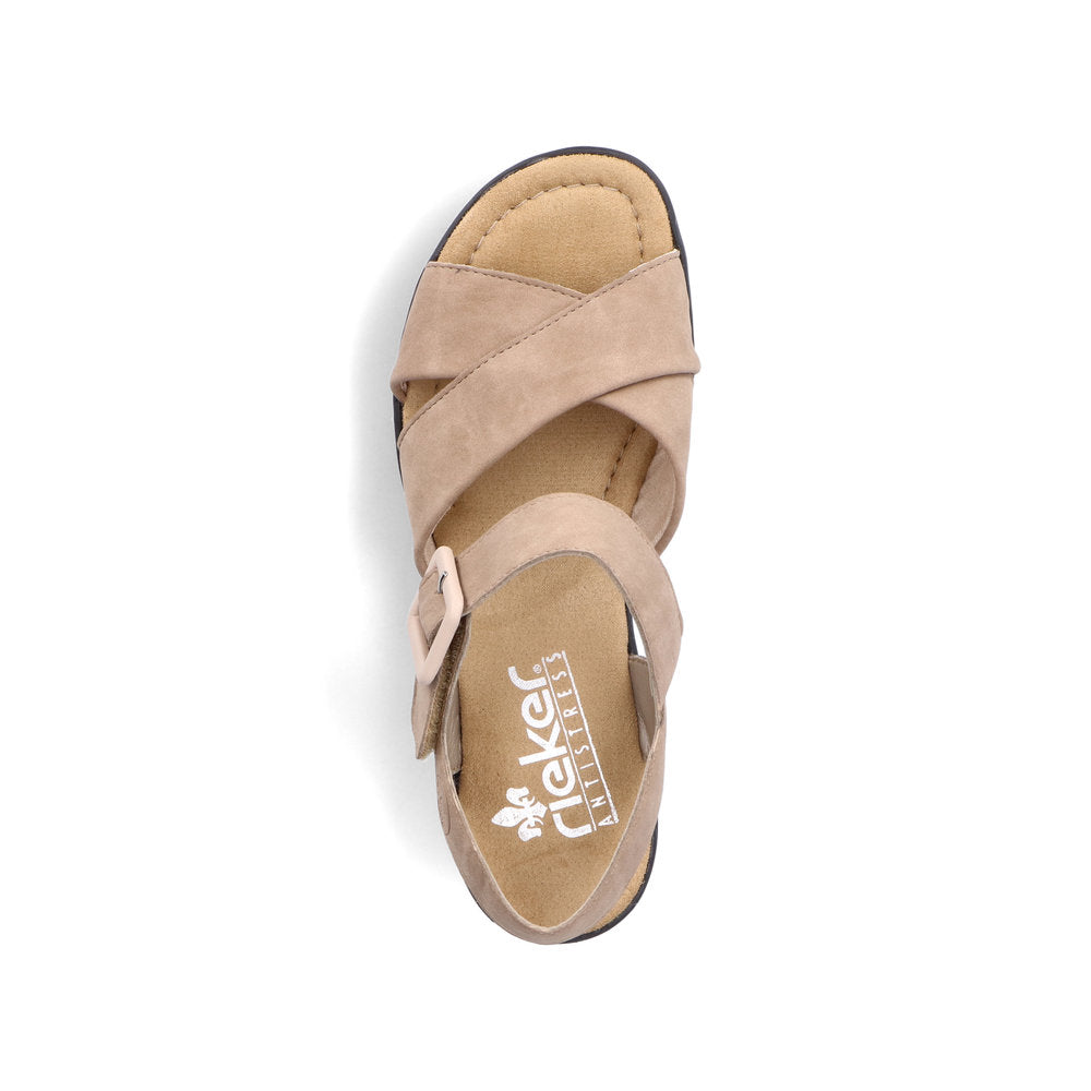 Rieker Women's Style 68163 Dress Sandal - Beige FDMcvl8H
