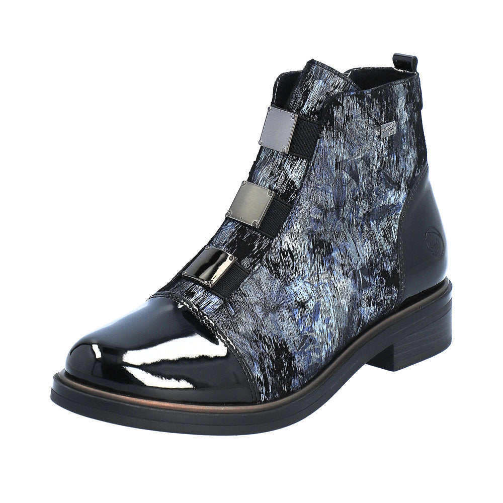 Remonte Suede Leather Women's Mid Height D8383 Mid-Height Boots - Blue Combination