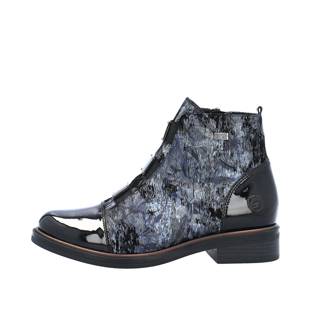 Remonte Suede Leather Women's Mid Height D8383 Mid-Height Boots - Blue Combination ZUGRlVni