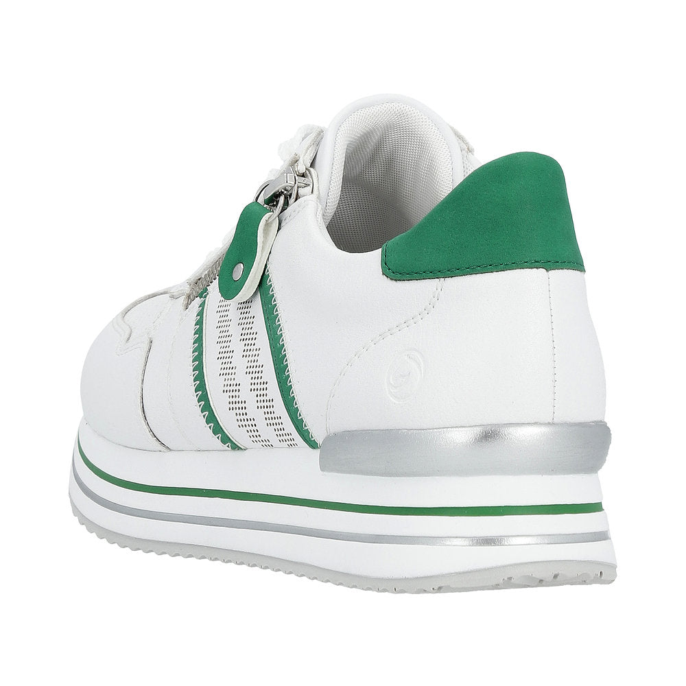 Remonte Women's Style D1318 Athletic Lace-Up With Zip - White m1b5s1Jz
