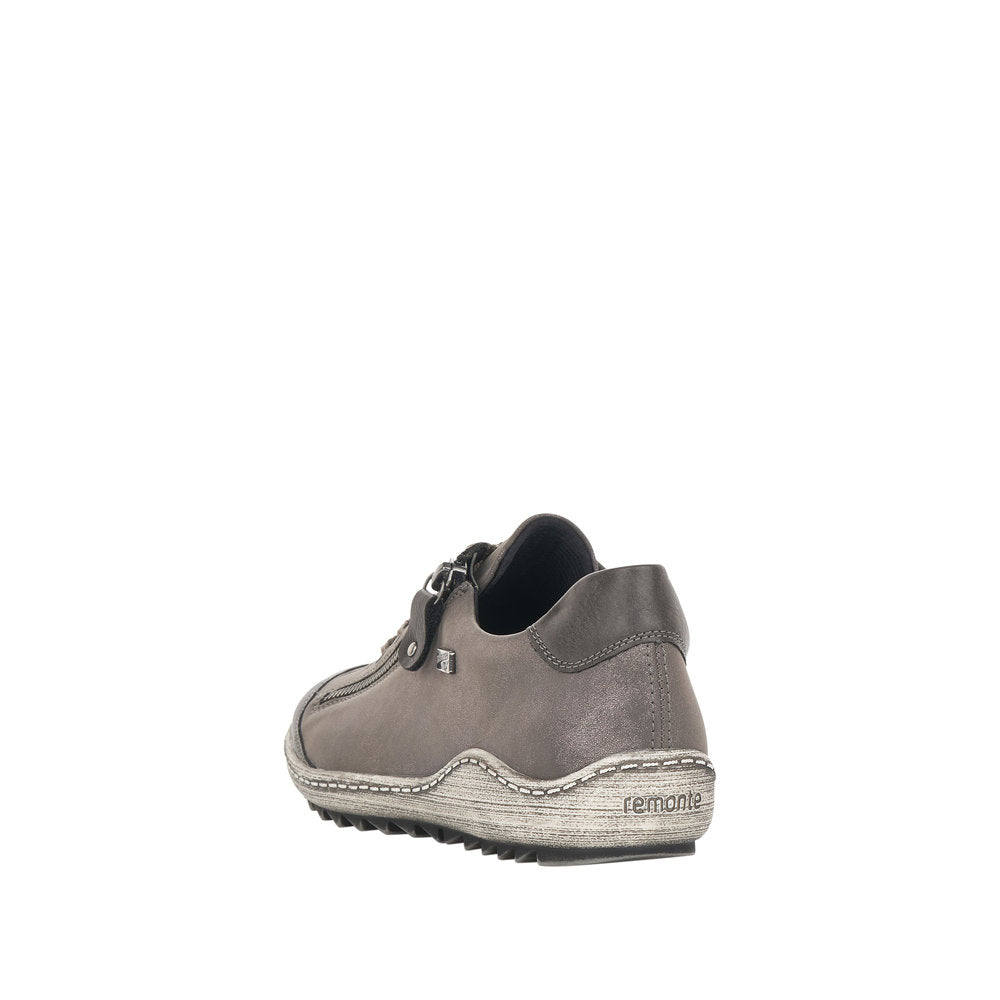 Remonte Women's Style R1402 Casual Lace-Up With Zip - Grey E7nPtWve
