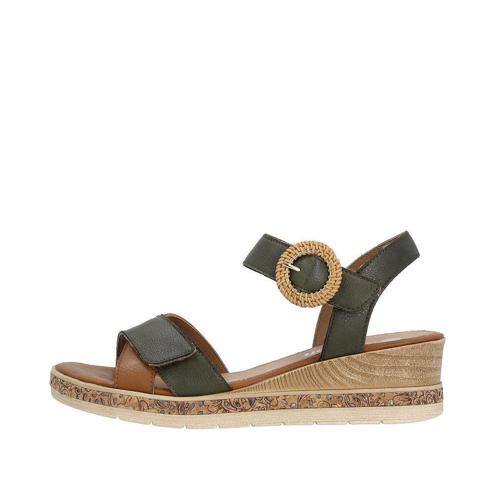 Remonte Women's Style D3067 Dress Sandal - Green Combination NPYriqqR