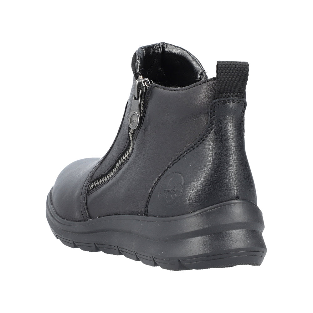 Rieker Leather Women's Short Z0060 Ankle Boots - Black cv8lAXHU