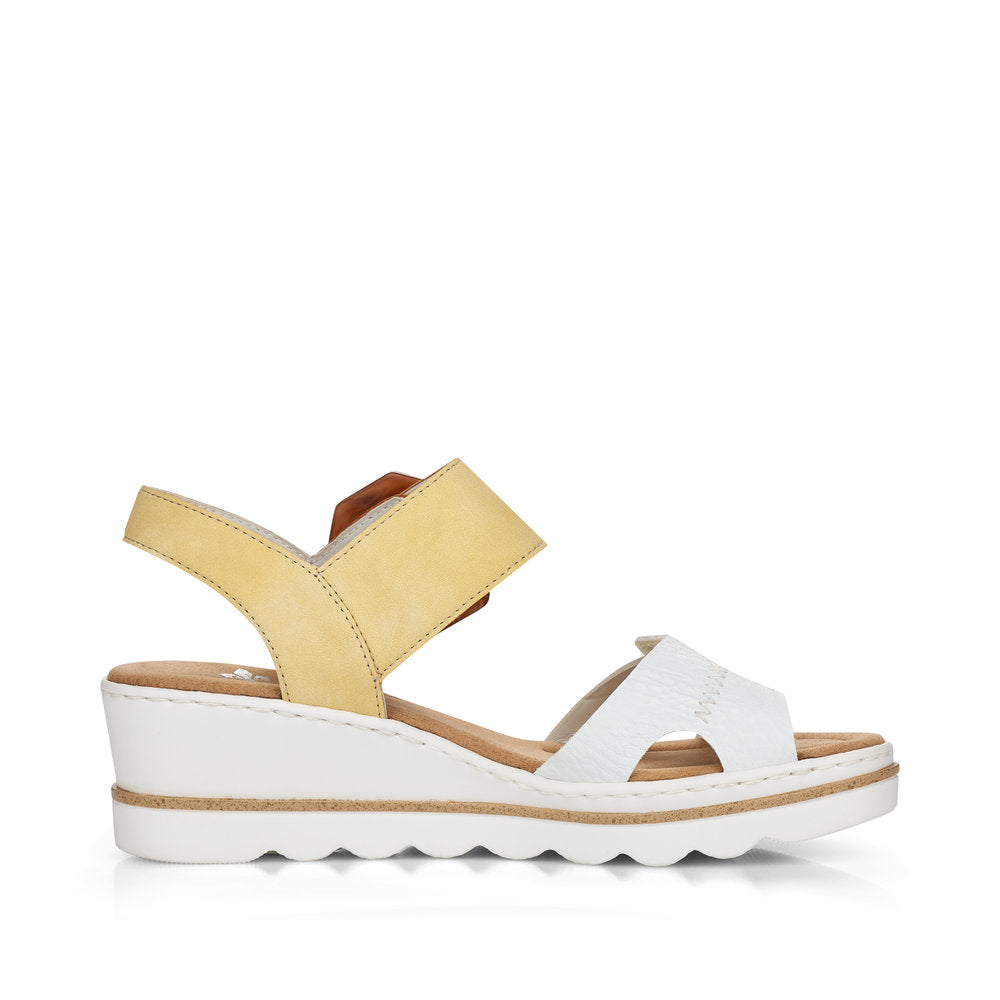 Rieker Women's Style 67476 Dress Sandal - Yellow Combination 1T4zVtnX