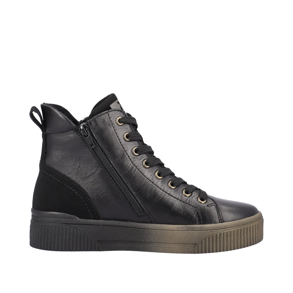 Rieker Evolution Leather Women's Mid Height W0761 Mid-Height Boots - Black uPmaNv5r